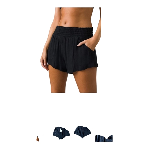 prAna Black Fernie Swim Cover Up Hybrid Shorts Women’s XS NWT - Picture 1 of 12